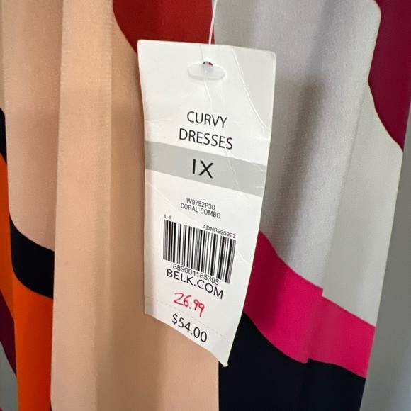 Kim‎ Rogers Curvy Diagonal Striped Sleeveless Stretch Dress - Picture 6 of 8